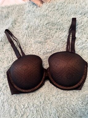 Ambrielle 5-Way Black Lace-Pattern Push-Up Bra